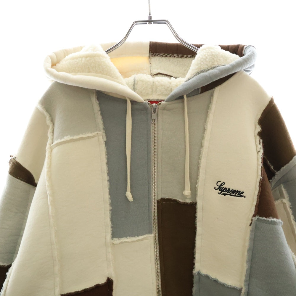 SUPREME(シュプリーム) 23AW Faux Shearling Zip Up Hooded Sweatshirt ファーシアリングジップアップパーカー アイボリー