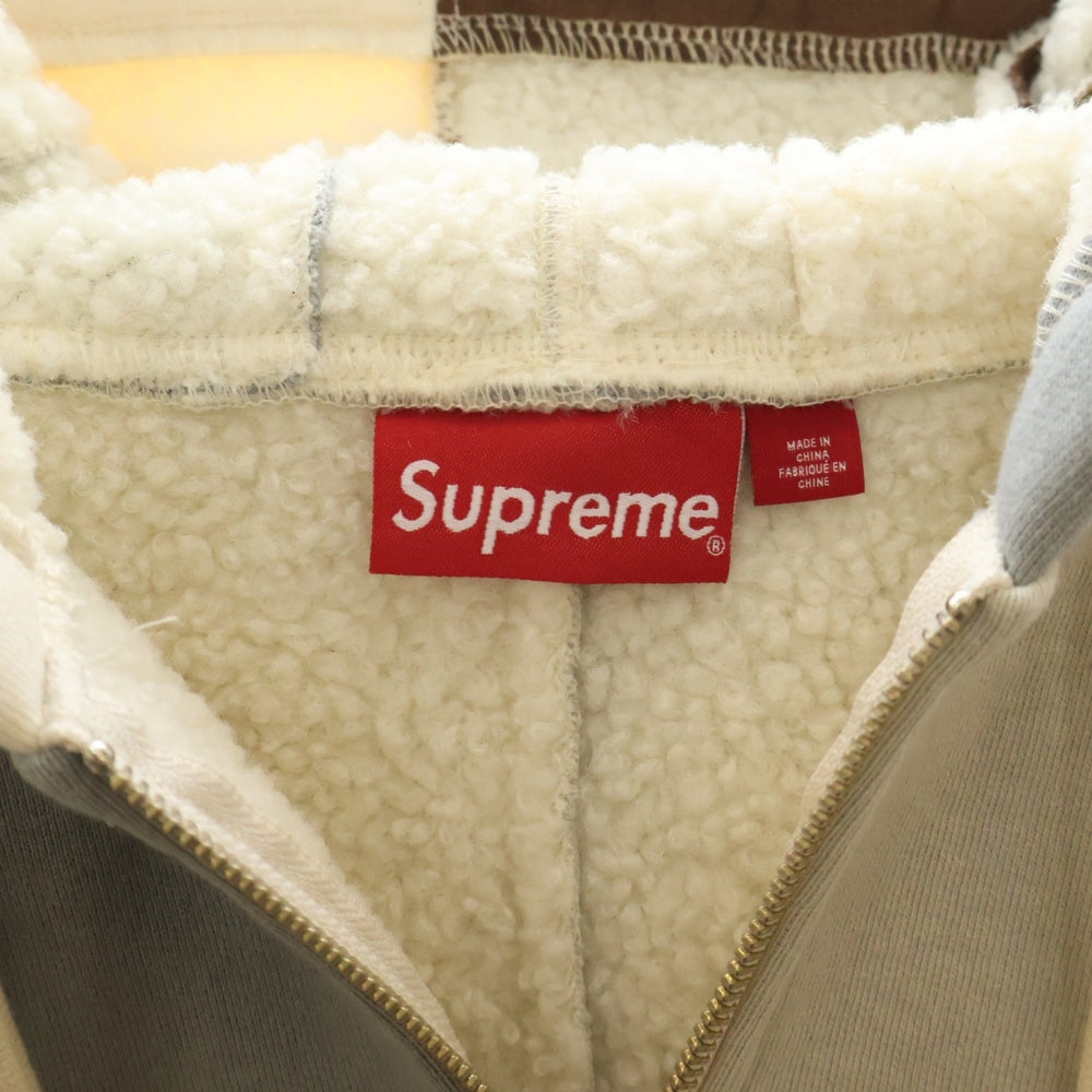 SUPREME(シュプリーム) 23AW Faux Shearling Zip Up Hooded Sweatshirt ファーシアリングジップアップパーカー アイボリー