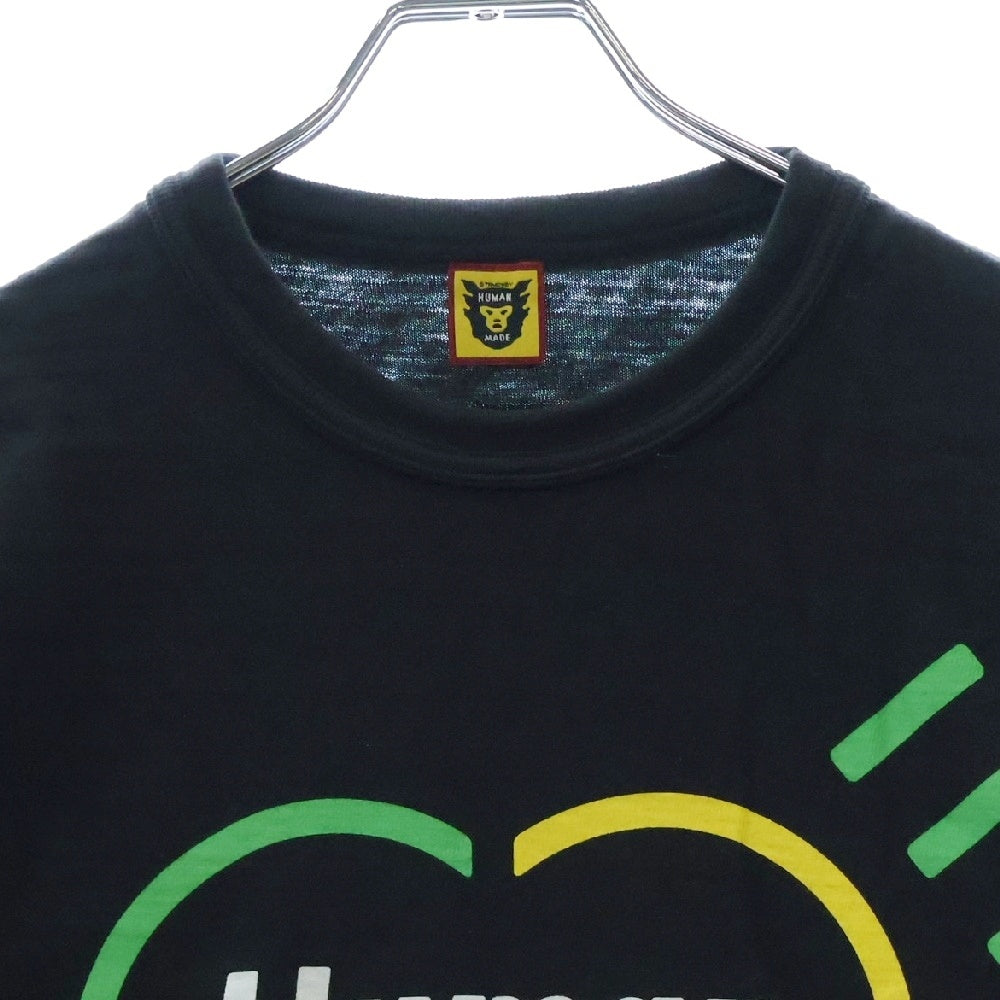 HUMAN MADE(ヒューマンメイド) Heart Half Slub Yarn Tee ハートプリント 半袖Tシャツ ブラック HM20TE002