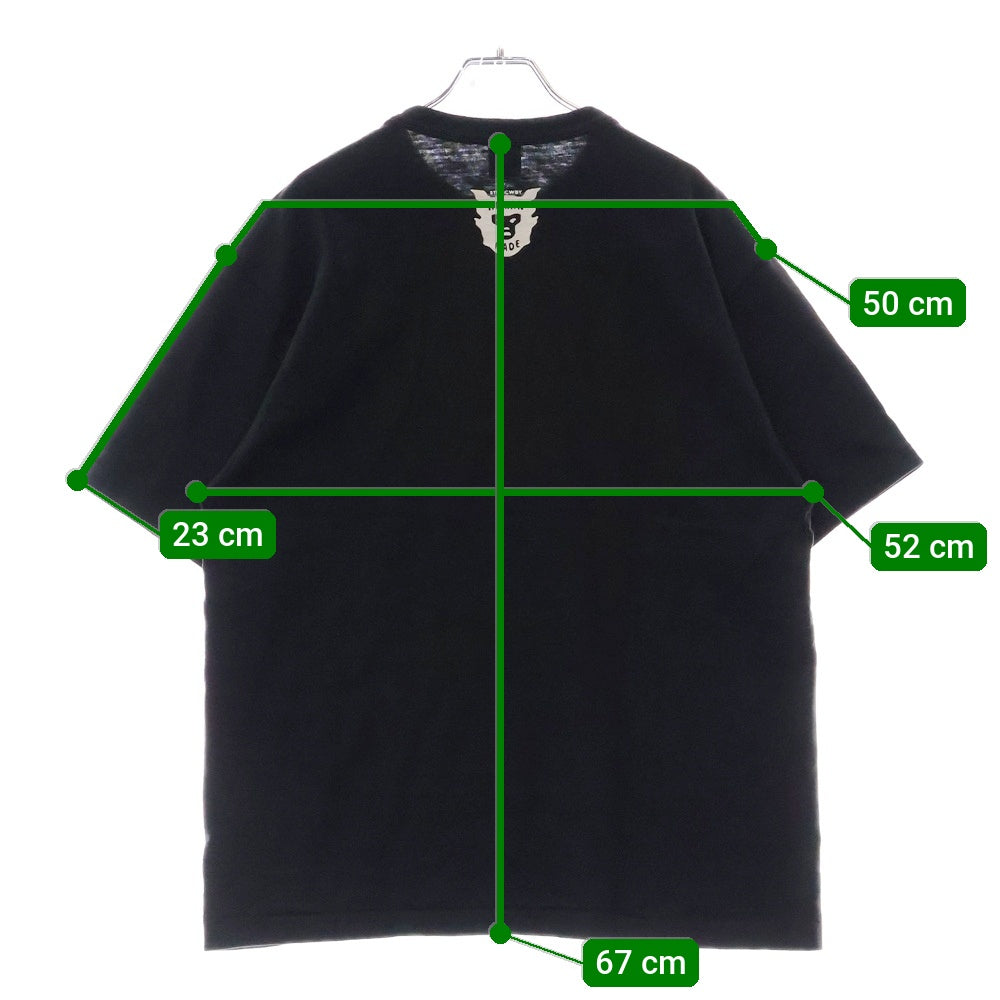 HUMAN MADE(ヒューマンメイド) Heart Half Slub Yarn Tee ハートプリント 半袖Tシャツ ブラック HM20TE002