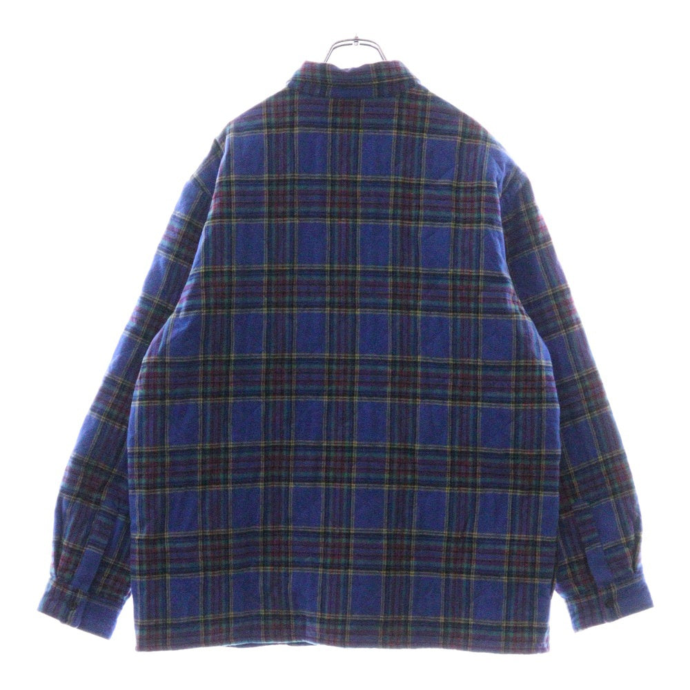 SUPREME(シュプリーム) 21AW Quilted Plaid Flannel Shirt キルテッドプレイドフランネルシャツ 中綿入りチェック長袖シャツ ブルー