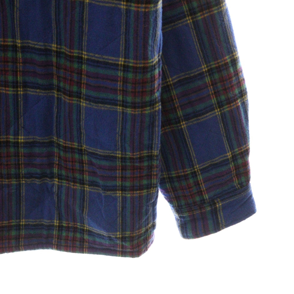 SUPREME(シュプリーム) 21AW Quilted Plaid Flannel Shirt キルテッドプレイドフランネルシャツ 中綿入りチェック長袖シャツ ブルー