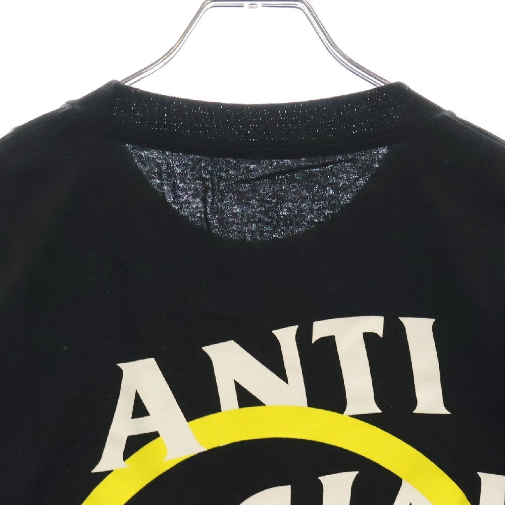 ANTI SOCIAL SOCIAL CLUB(アンチソーシャルソーシャルクラブ) ×FRAGMENT フラグメントコラボ ロゴプリント半袖Tシャツ クルーネックカットソー ブラック/イエロー
