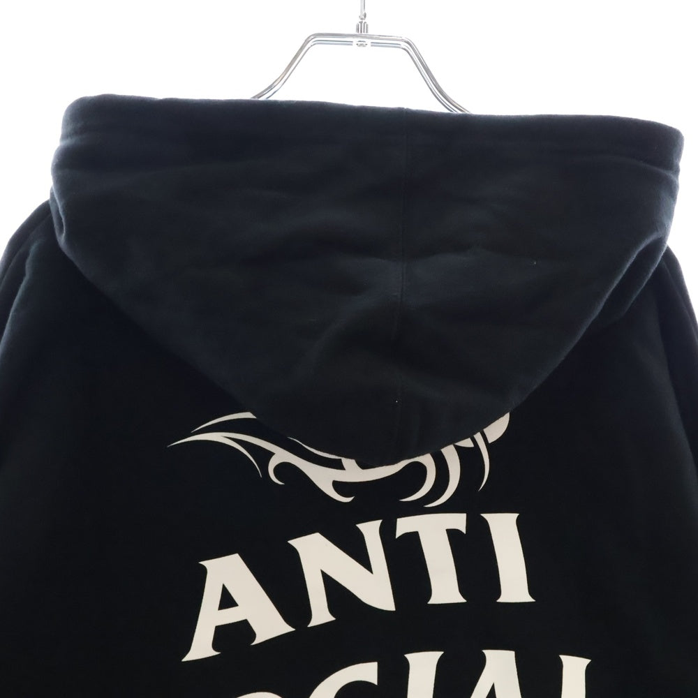 ANTI SOCIAL SOCIAL CLUB(アンチソーシャルソーシャルクラブ) 19AW Sunny Side Hoodie トライバル&ロゴプリントプルオーバーパーカー ブラック