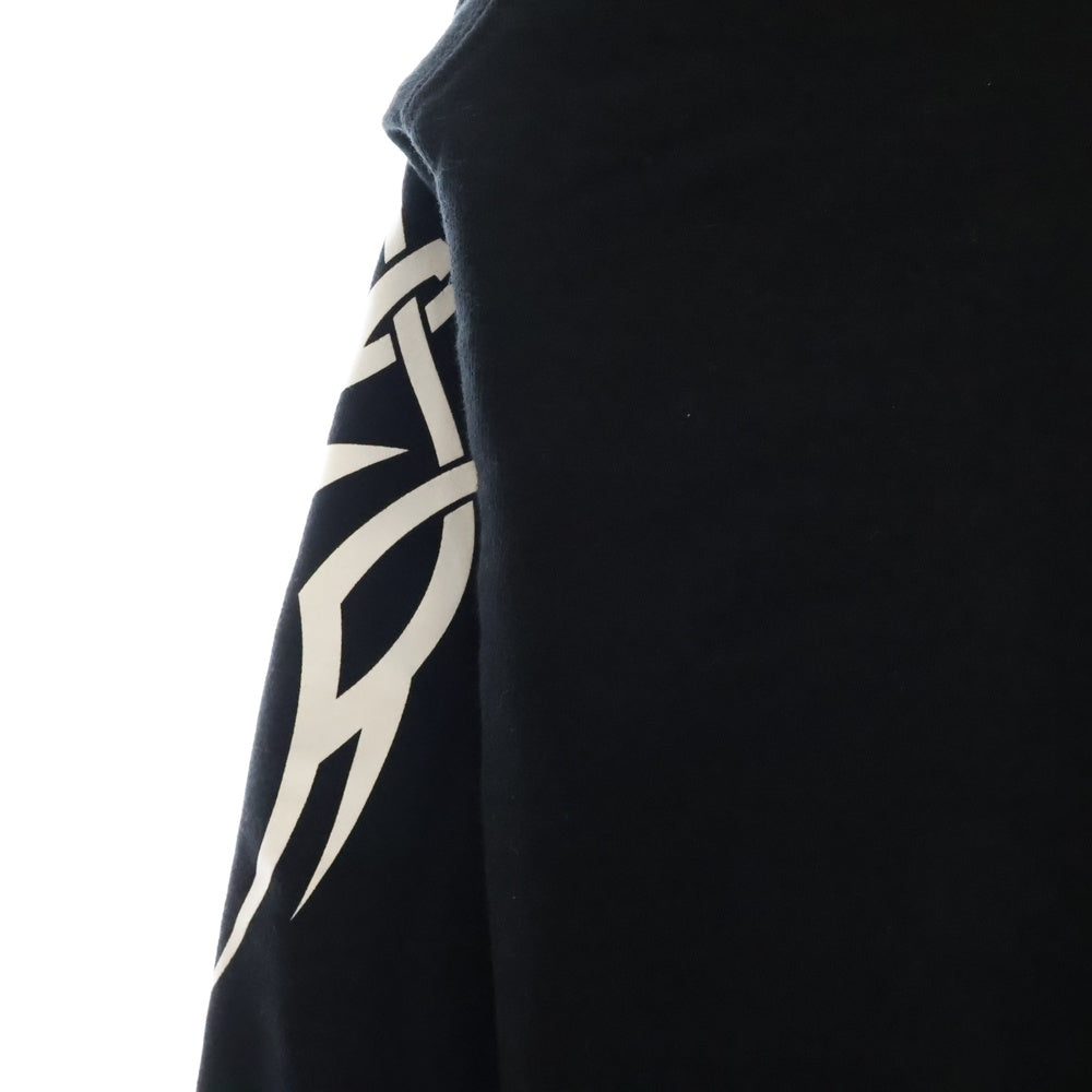 ANTI SOCIAL SOCIAL CLUB(アンチソーシャルソーシャルクラブ) 19AW Sunny Side Hoodie トライバル&ロゴプリントプルオーバーパーカー ブラック
