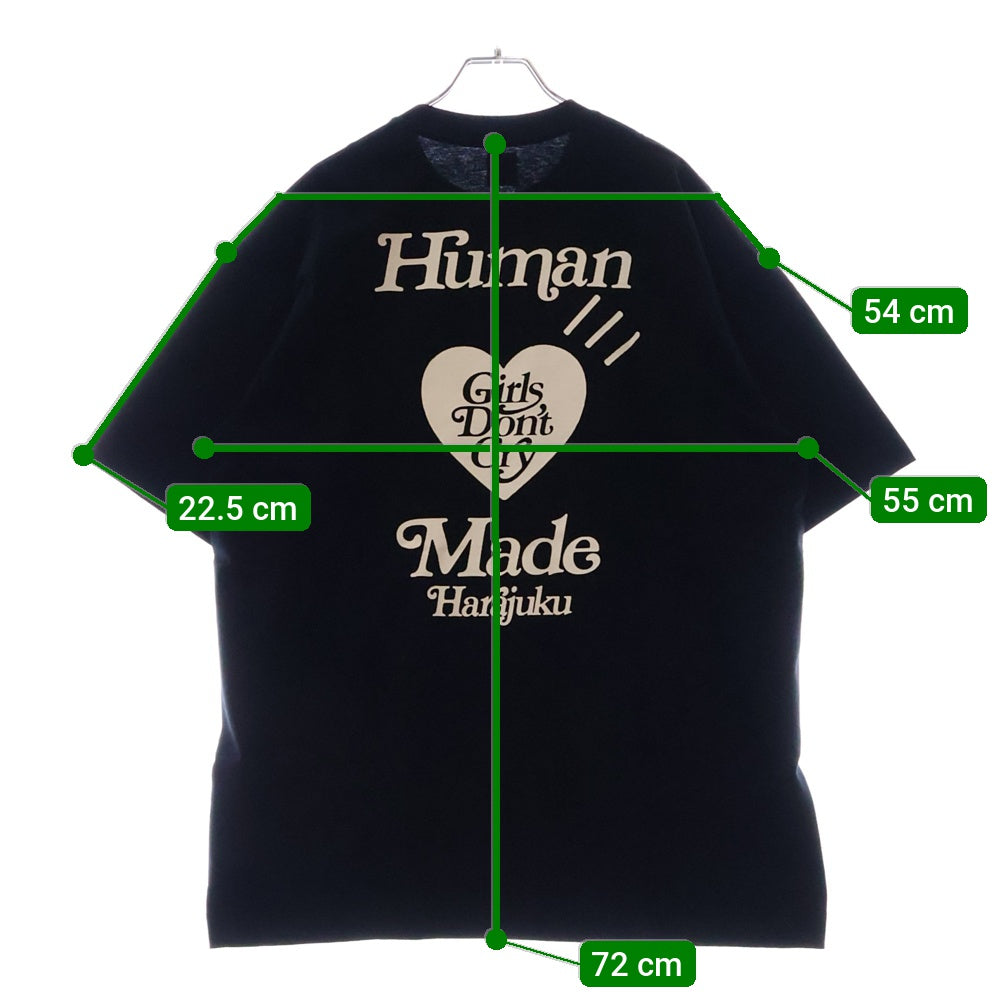 HUMAN MADE(ヒューマンメイド) 20SS ×Girls Dont Cry Harajuku T-SHIRT ガールズドントクライ 原宿リニューアル記念 プリント半袖Tシャツ クルーネックカットソー ブラック XX20TE007