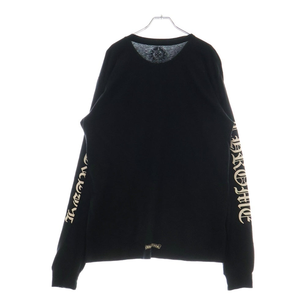 CHROME HEARTS(クロムハーツ) CH L/S /1 ネックロゴプリント長袖Tシャツ カットソー ブラック