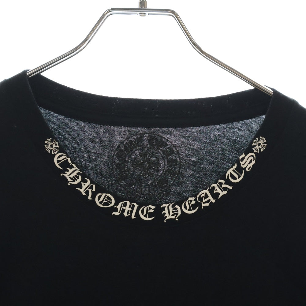 CHROME HEARTS(クロムハーツ) CH L/S /1 ネックロゴプリント長袖Tシャツ カットソー ブラック