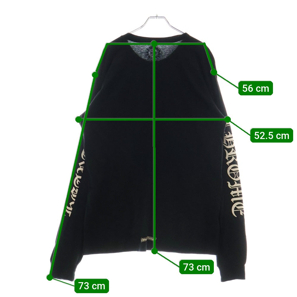 CHROME HEARTS(クロムハーツ) CH L/S /1 ネックロゴプリント長袖Tシャツ カットソー ブラック