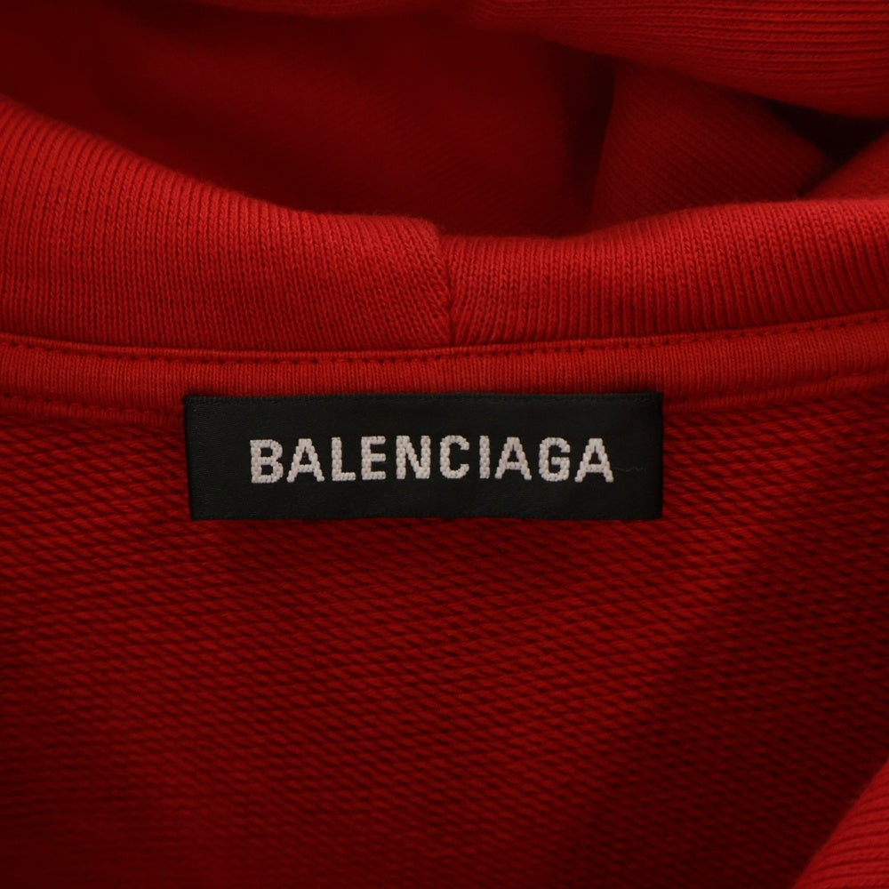 BALENCIAGA(バレンシアガ) 19AW BBロゴプリント プルオーバーパーカー レッド 578138 TEV19