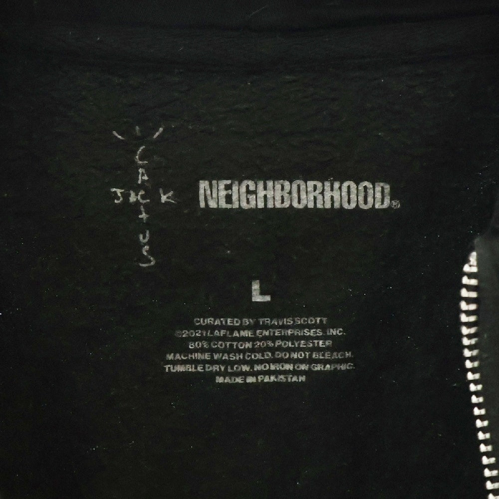 NEIGHBORHOOD(ネイバーフッド) ×CACTUS JACK CAROUSEL HOODIE ×カクタス ジャック カルーセル ジップアップフーディー ブラック