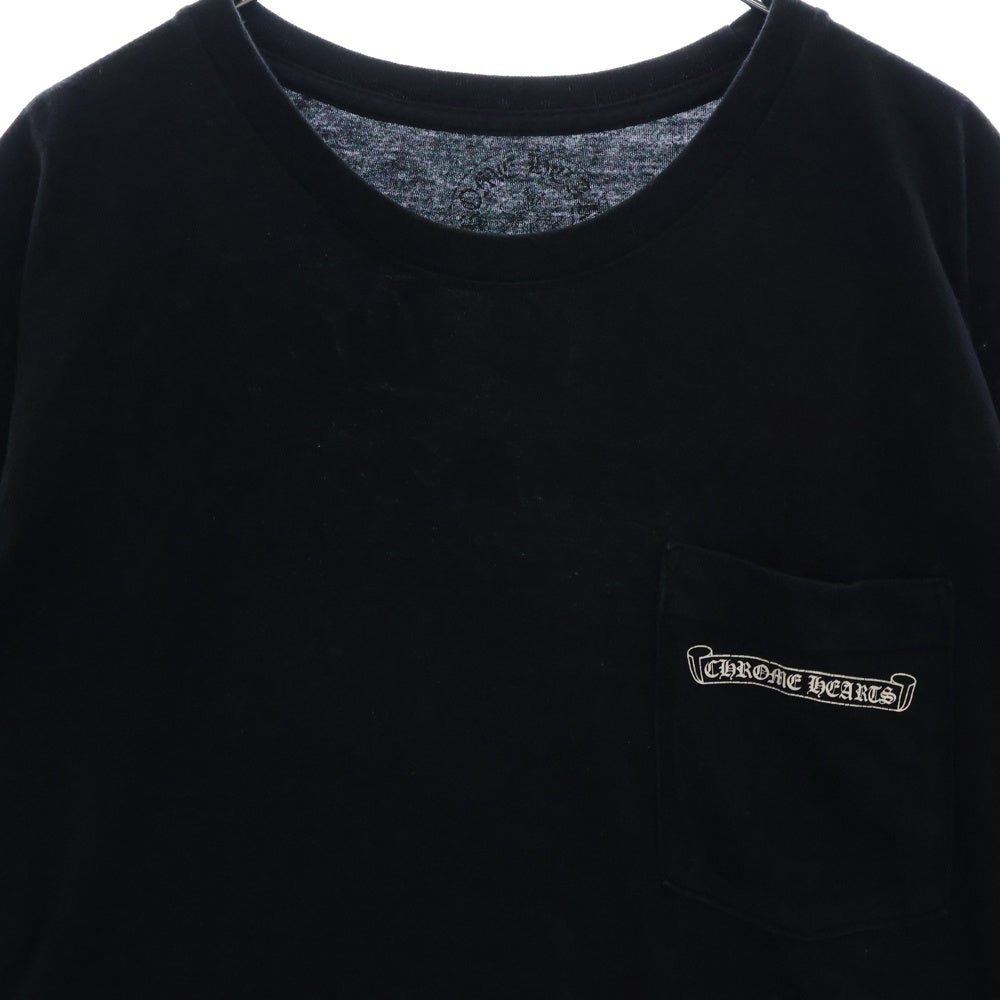 CHROME HEARTS(クロムハーツ) CH T-SHRT スクロールラベルプリント半袖Tシャツ カットソー ブラック