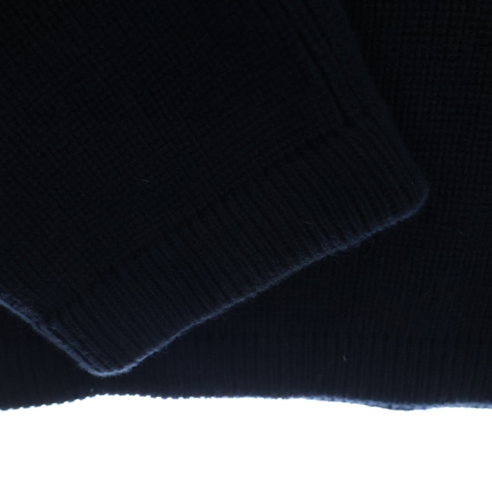 STONE ISLAND(ストーンアイランド) RIBBED SOFT ORGANIC COTTON CREWNECK 袖ロゴワッペン付 クルーネック 長袖ニットスウェット ネイビー 8015514D8