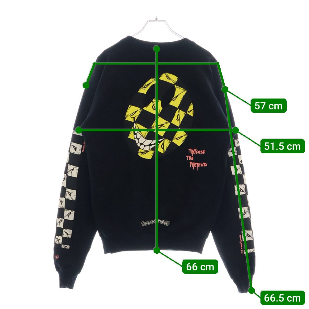 CHROME HEARTS(クロムハーツ) ×MATTY BOY PPO PRETENSE LS Tee×マッティーボーイ プリテンス バックプリント クルーネック長袖スウェット ブラック