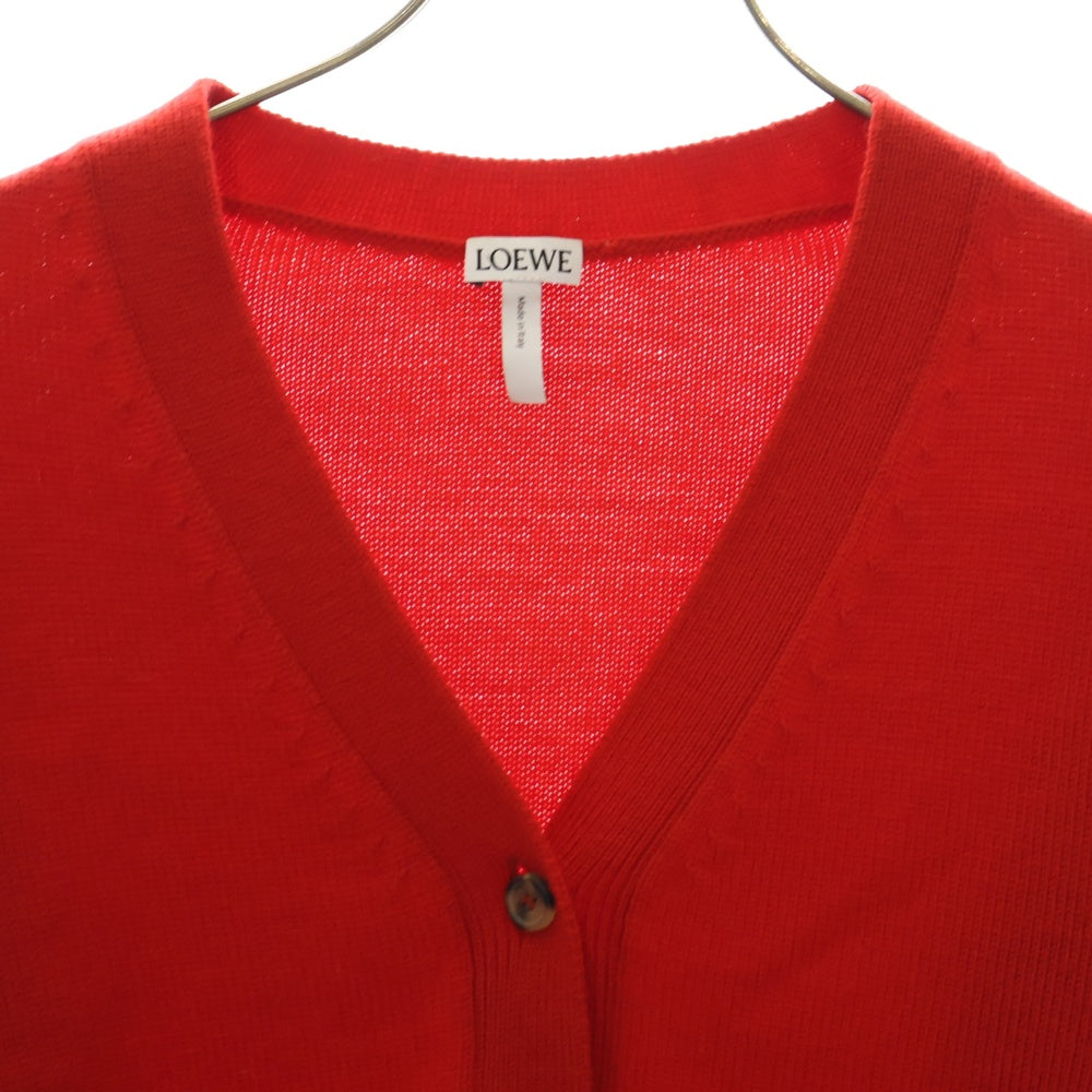 LOEWE(ロエベ) 19SS アナグラム刺繍 ウールニット カーディガン レッド 17168932101 レディース