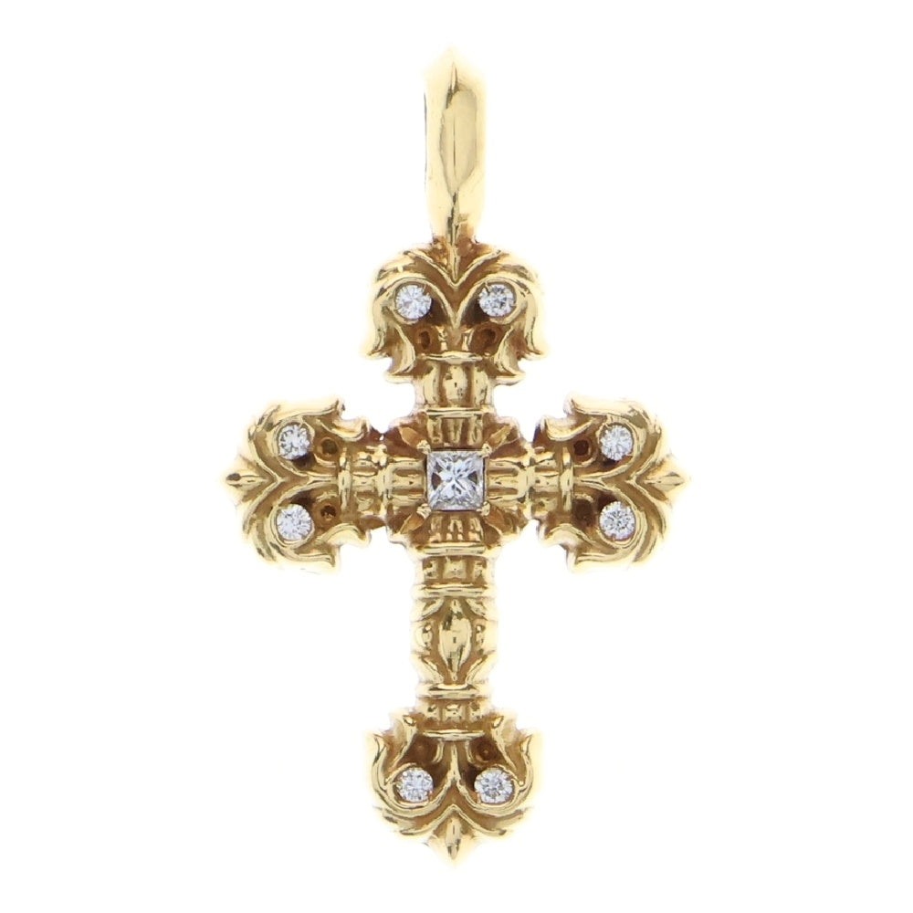 CHROME HEARTS(クロムハーツ) 22K FILIGREE TINY AFTER P/DIA タイニーフィリグリークロス アフター PAVEダイヤ ペンダントトップ ゴールド