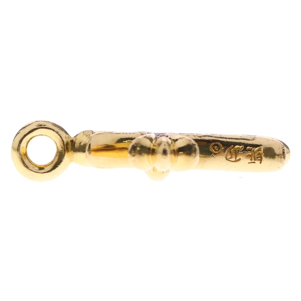 CHROME HEARTS(クロムハーツ) 22K TNY CRSF P SAP タイニーファットクロス PAVEサファイア ペンダント ゴールドネックレストップ