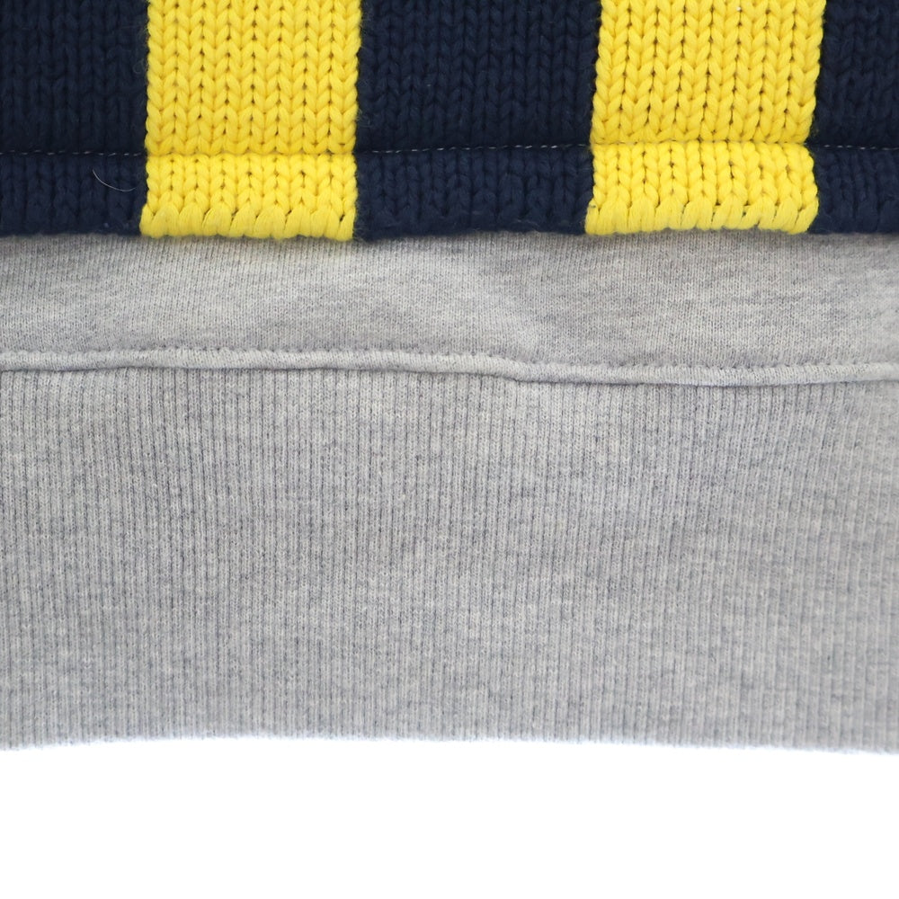 CHARLES JEFFREY LOVERBOY(チャールズジェフリーラバーボーイ) 25SS KNIT PATCH LOGO HOODY ニットパッチロゴ 猫耳 プルオーバーパーカー グレー