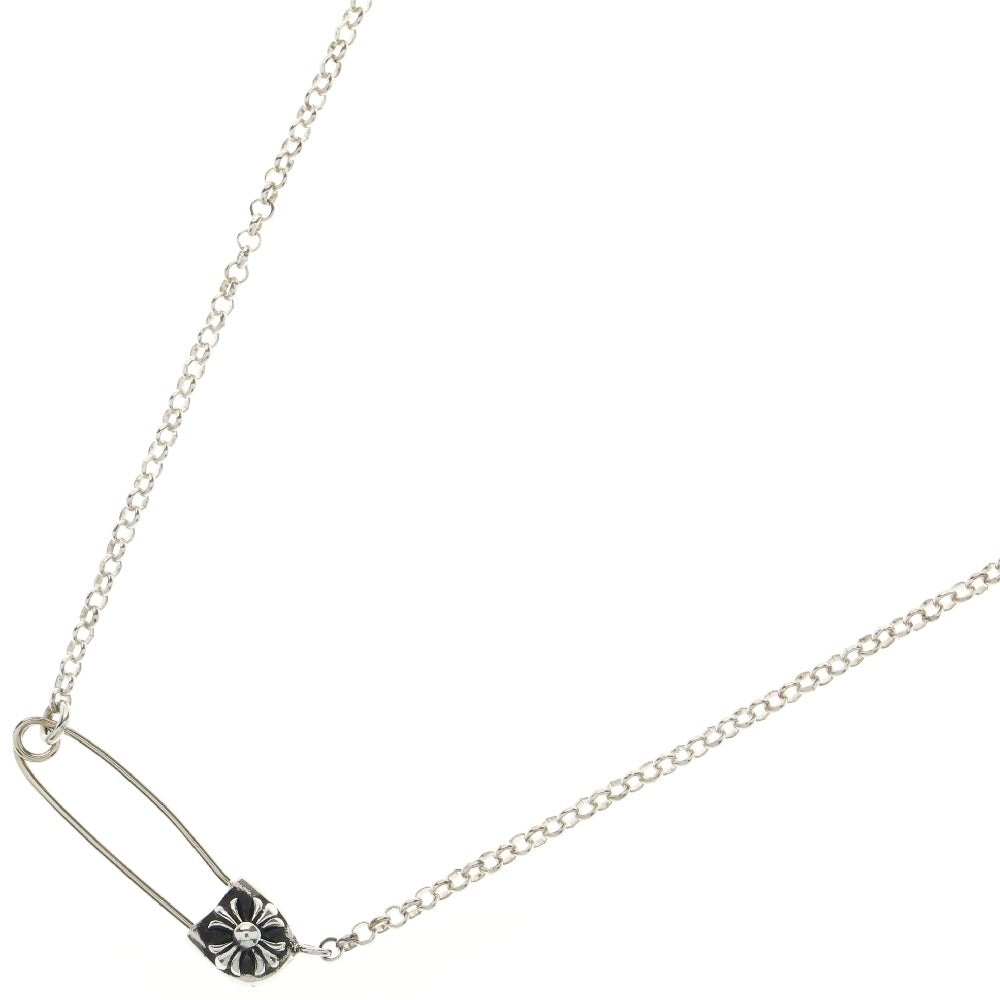 CHROME HEARTS(クロムハーツ) SAFETY PIN R16 セーフティピンWロールチェーンネックレス 16inch シルバー