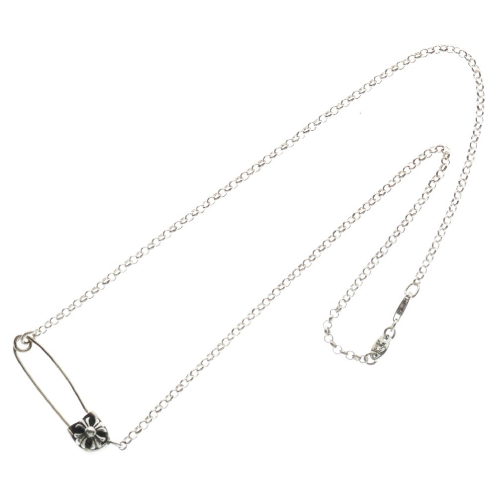 CHROME HEARTS(クロムハーツ) SAFETY PIN R16 セーフティピンWロールチェーンネックレス 16inch シルバー