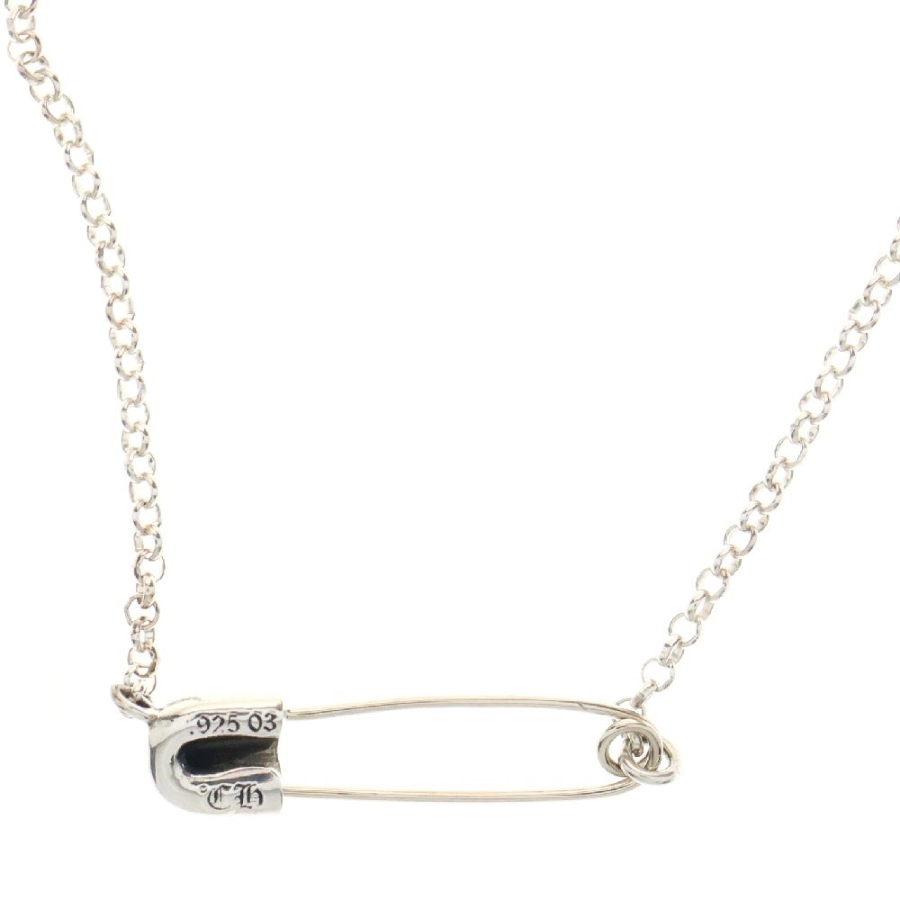 CHROME HEARTS(クロムハーツ) SAFETY PIN R16 セーフティピンWロールチェーンネックレス 16inch シルバー