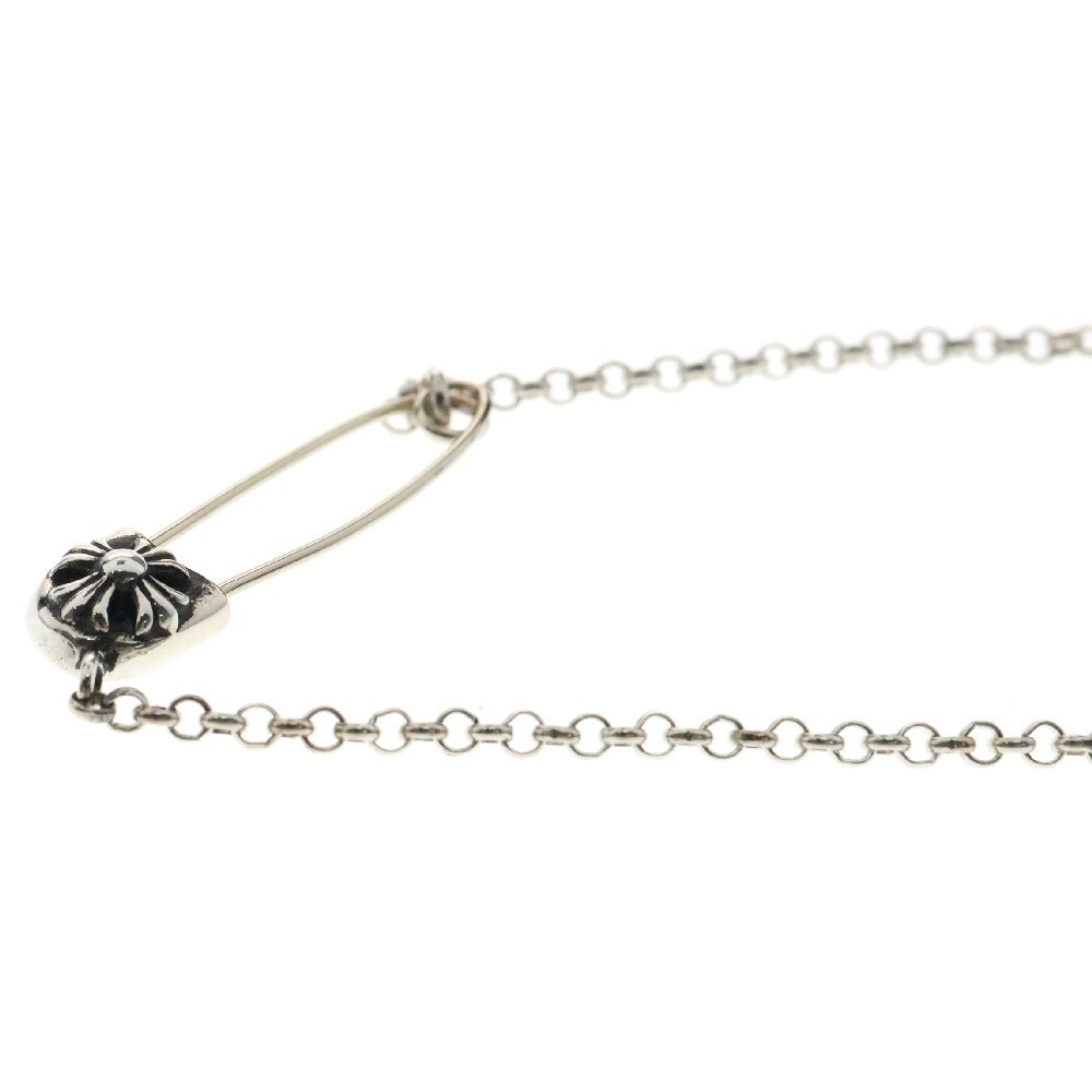 CHROME HEARTS(クロムハーツ) SAFETY PIN R16 セーフティピンWロールチェーンネックレス 16inch シルバー