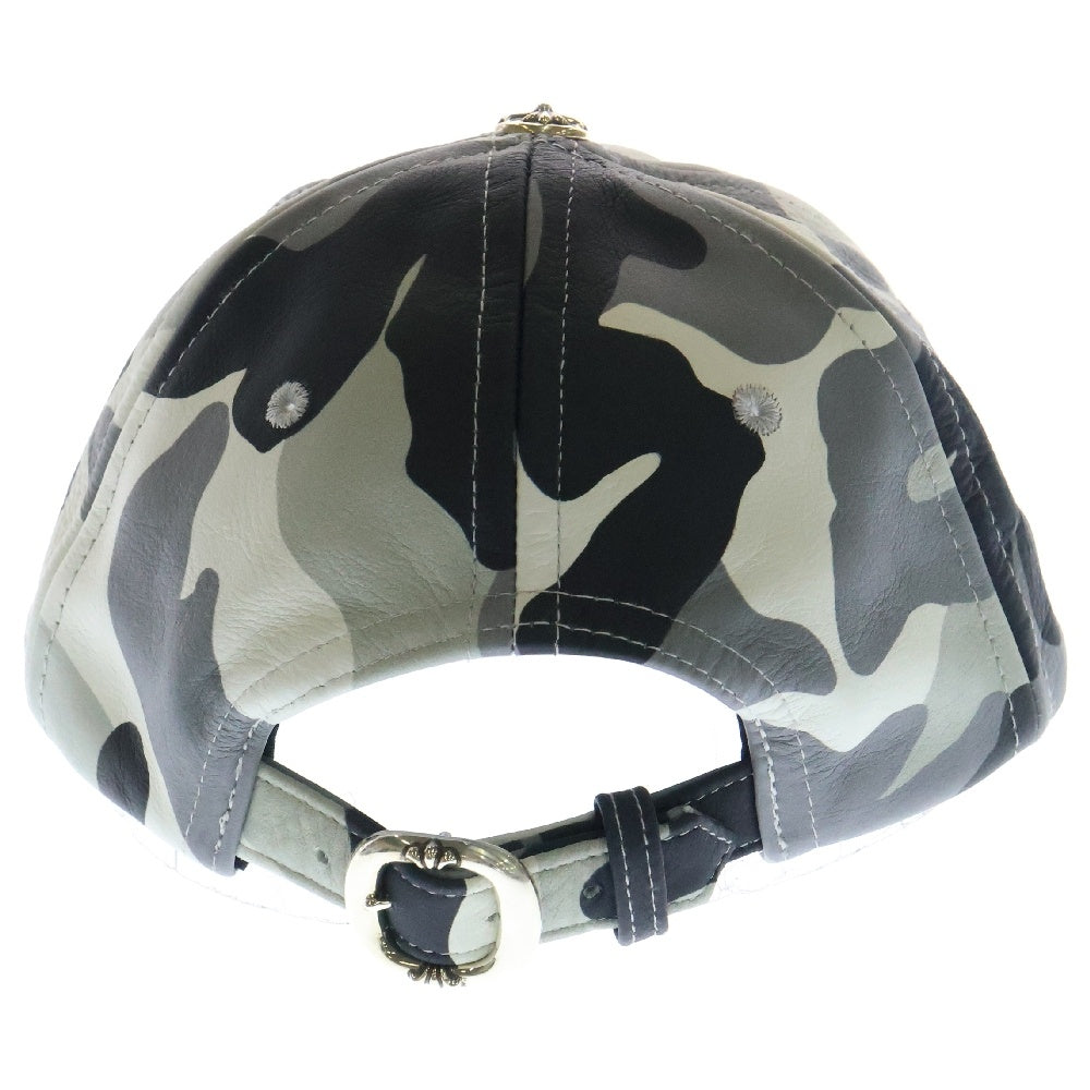CHROME HEARTS(クロムハーツ) STR CAMO LEATHER CAP スターパッチ カモ レザーキャップ 帽子 グレー/オレンジ