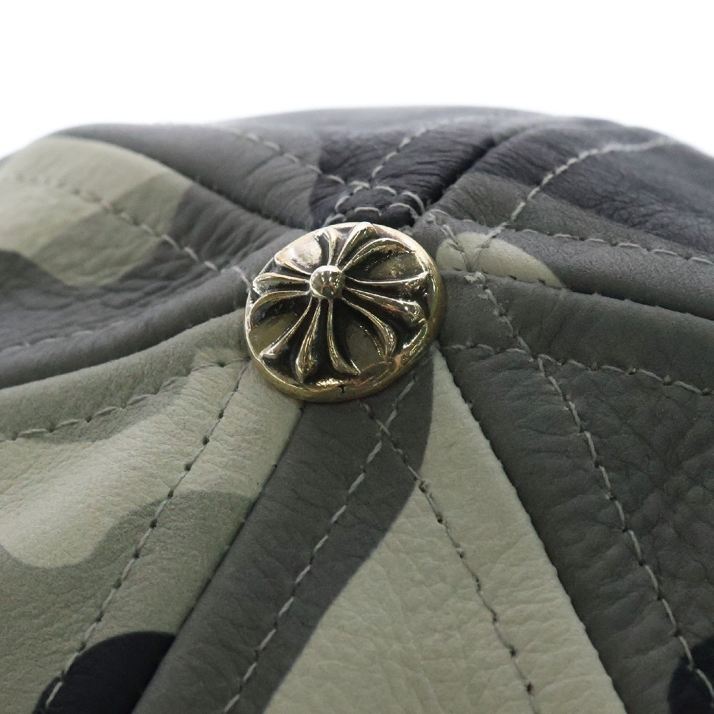 CHROME HEARTS(クロムハーツ) STR CAMO LEATHER CAP スターパッチ カモ レザーキャップ 帽子 グレー/オレンジ
