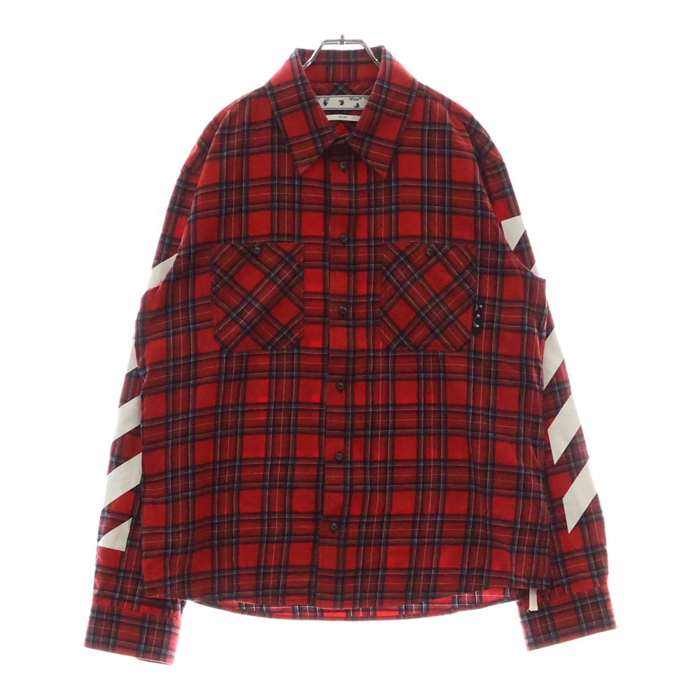 OFF-WHITE(オフホワイト) バイアスプリントチェック 長袖 シャツ レッド OMGA133S21FAB001