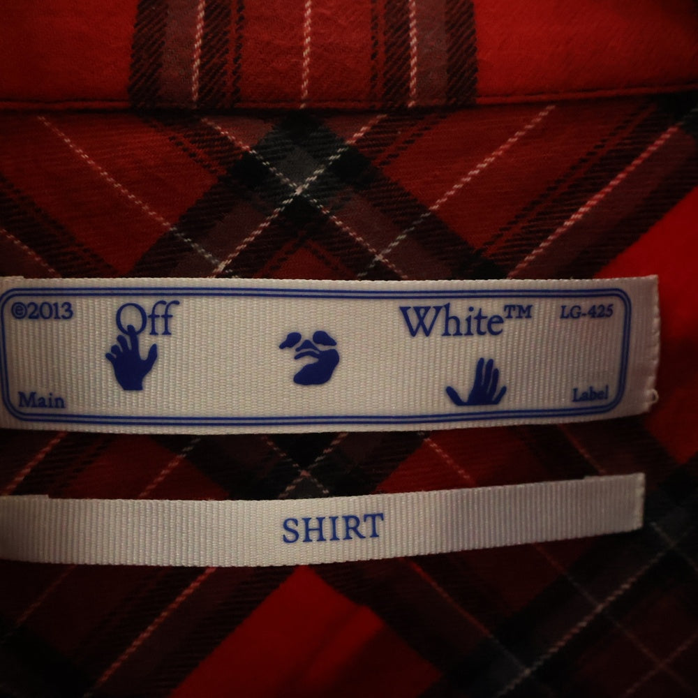 OFF-WHITE(オフホワイト) バイアスプリントチェック 長袖 シャツ レッド OMGA133S21FAB001
