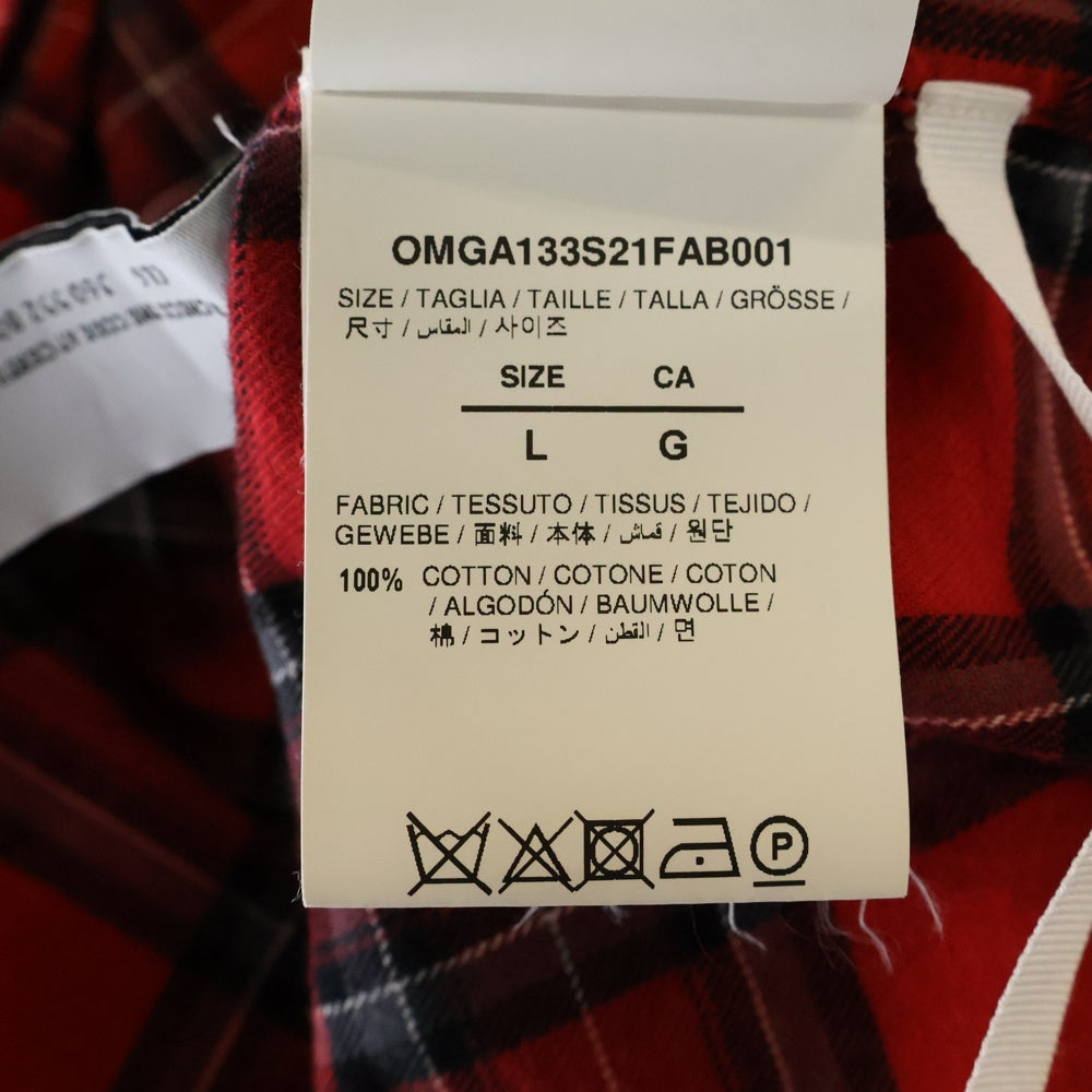 OFF-WHITE(オフホワイト) バイアスプリントチェック 長袖 シャツ レッド OMGA133S21FAB001
