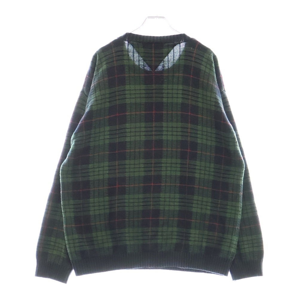 TOMMY HILFIGER(トミーヒルフィガー) 90年製 チェック柄 コットン ニット セーター グリーン