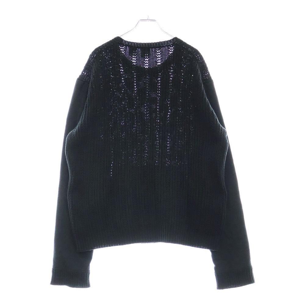 Armani Exchange(アルマーニ エクスチェンジ) 90年製 デザインコットン クルーネック セーター スウェット ブラック