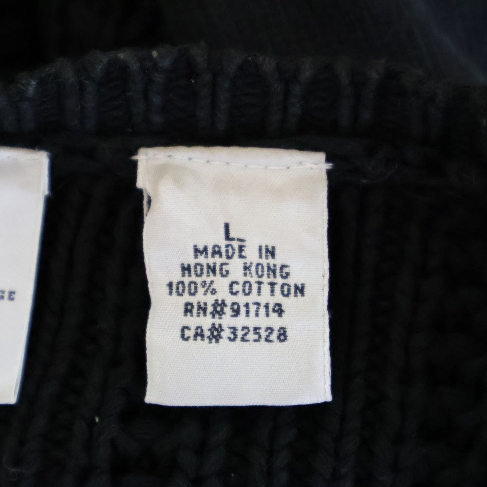 Armani Exchange(アルマーニ エクスチェンジ) 90年製 デザインコットン クルーネック セーター スウェット ブラック