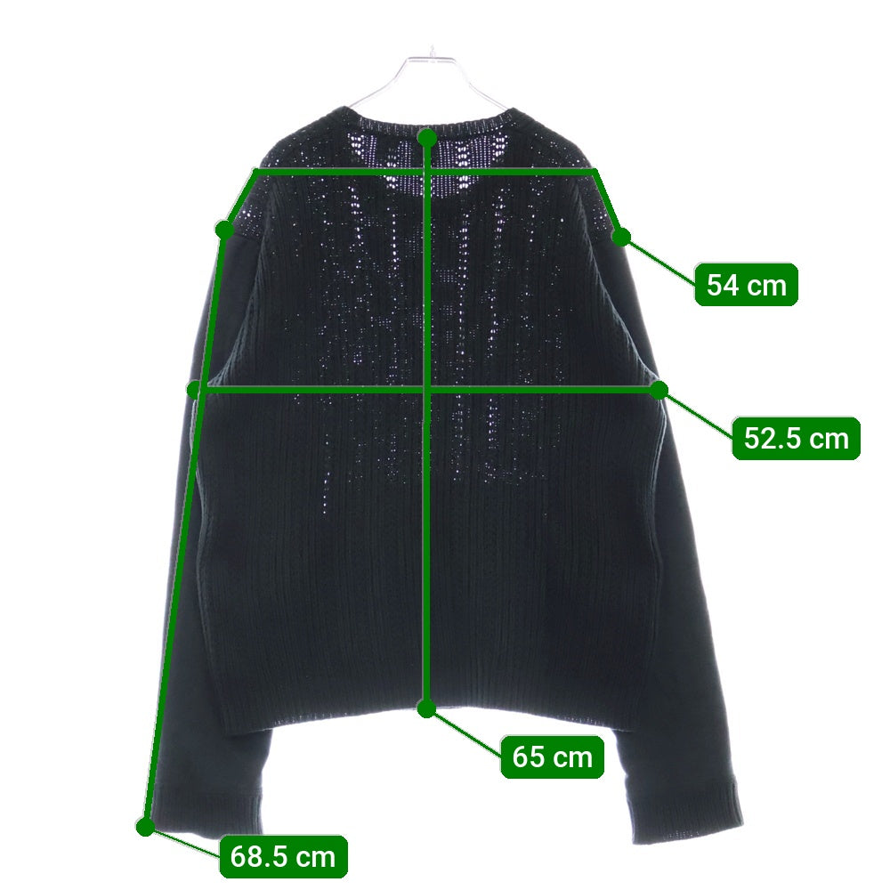 Armani Exchange(アルマーニ エクスチェンジ) 90年製 デザインコットン クルーネック セーター スウェット ブラック