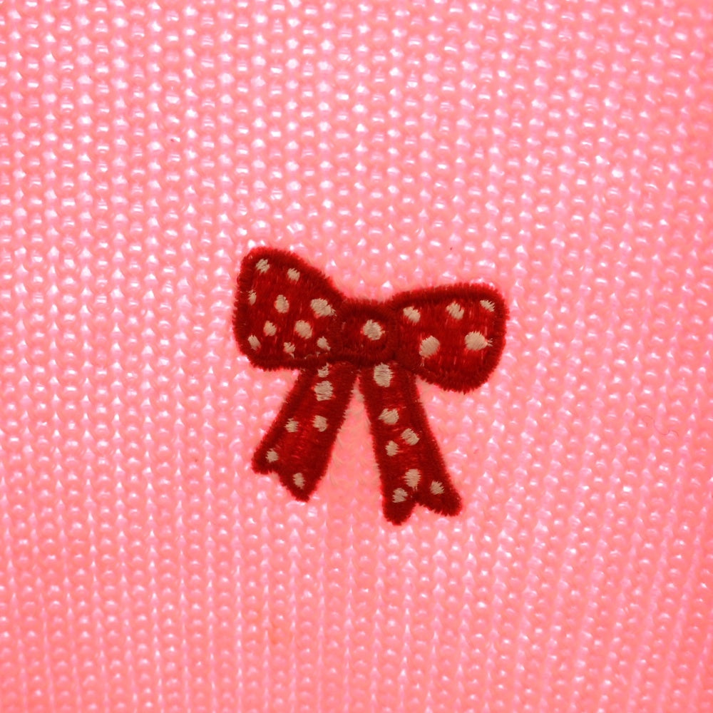 COMME DES GARCONS GIRL(コムデギャルソンガール) 23AW リボン刺繍 ニットセーター ピンク レディース NL-N007