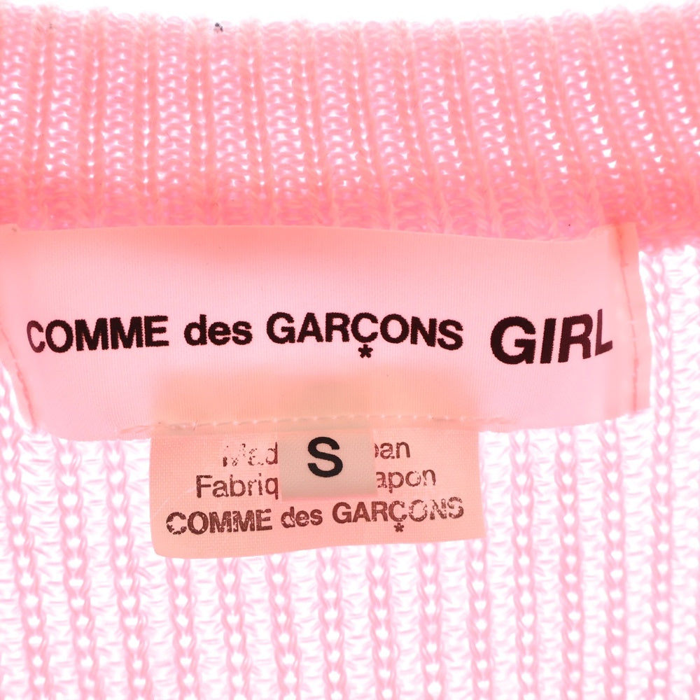 COMME DES GARCONS GIRL(コムデギャルソンガール) 23AW リボン刺繍 ニットセーター ピンク レディース NL-N007
