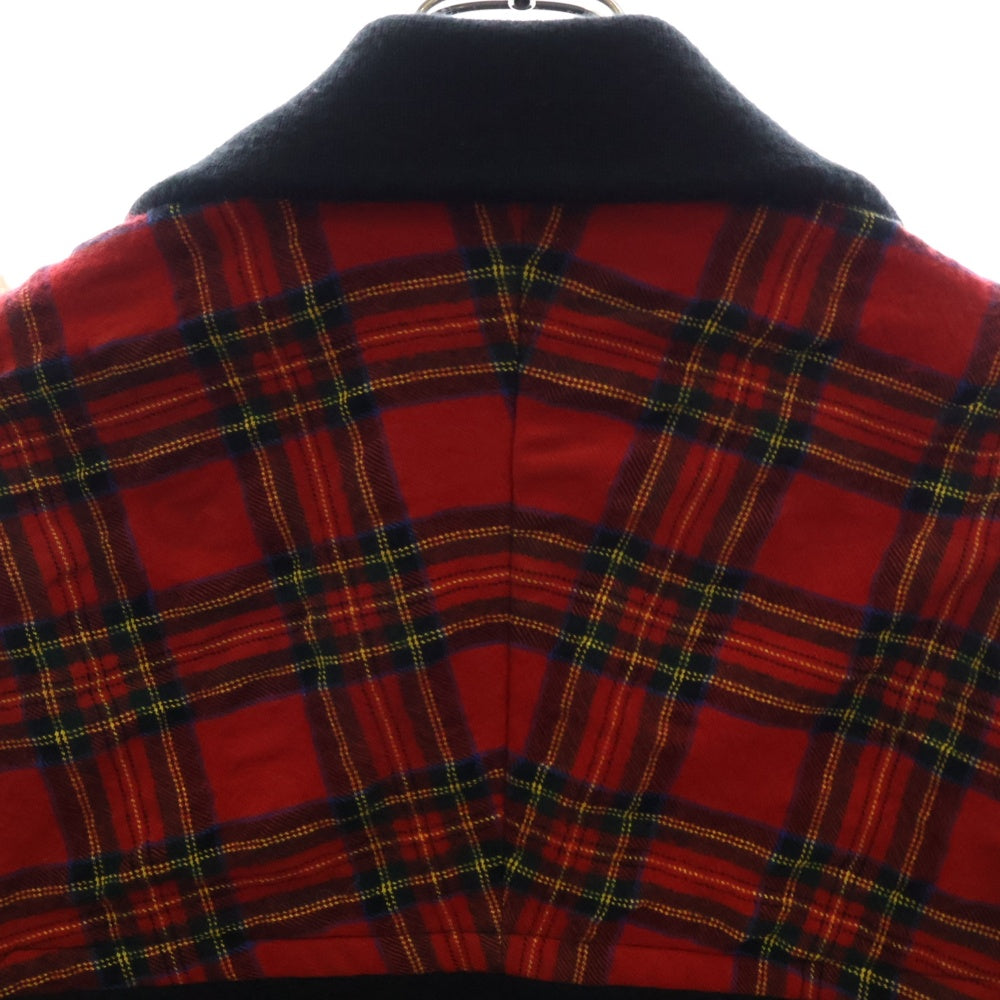TAO COMME des GARCONS(タオコムデギャルソン) 23AW 袖ウール切替 チェック柄 ジップアップジャケット マルチカラー TL-J005