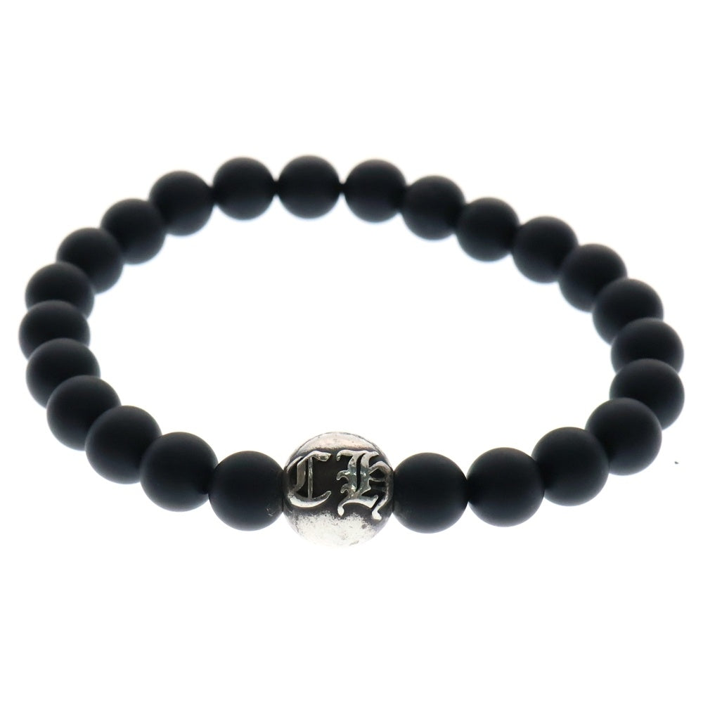 CHROME HEARTS(クロムハーツ) 8mm BEAD ブラックコーラルビーズブレスレット シルバー/ブラック