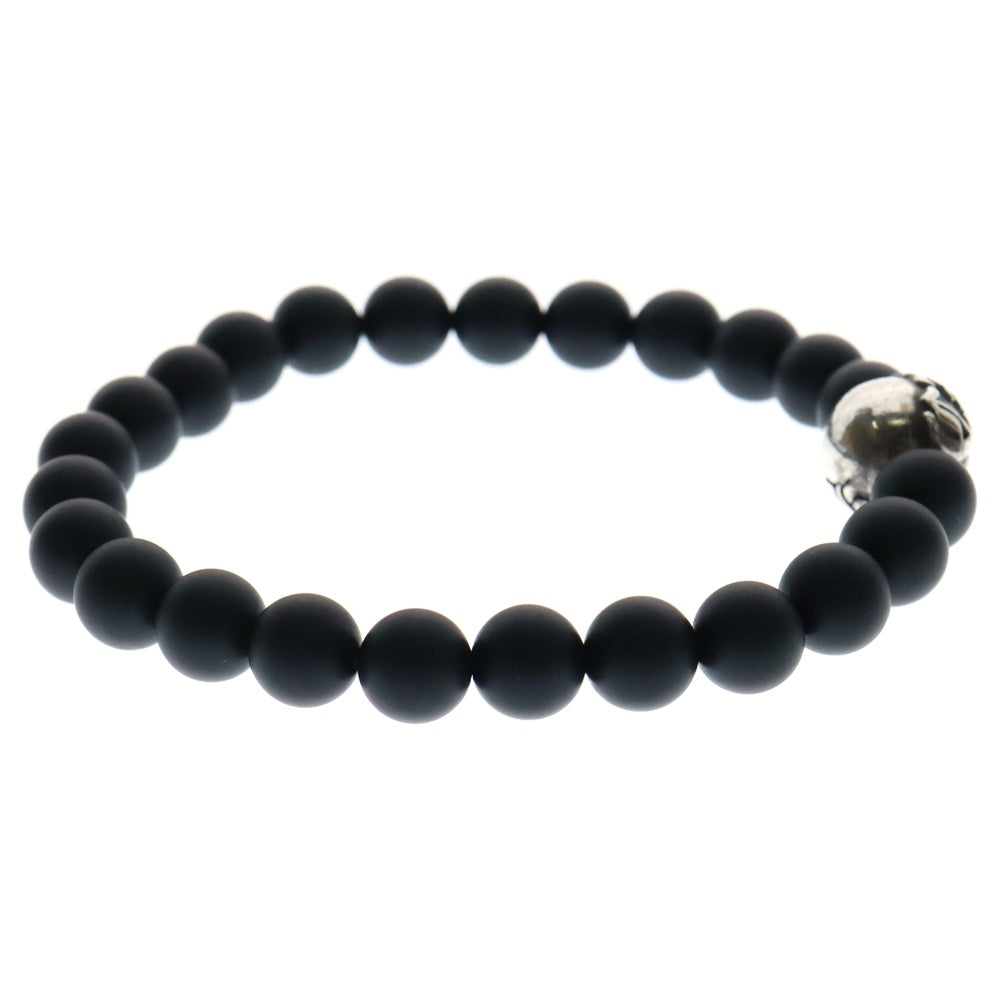 CHROME HEARTS(クロムハーツ) 8mm BEAD ブラックコーラルビーズブレスレット シルバー/ブラック