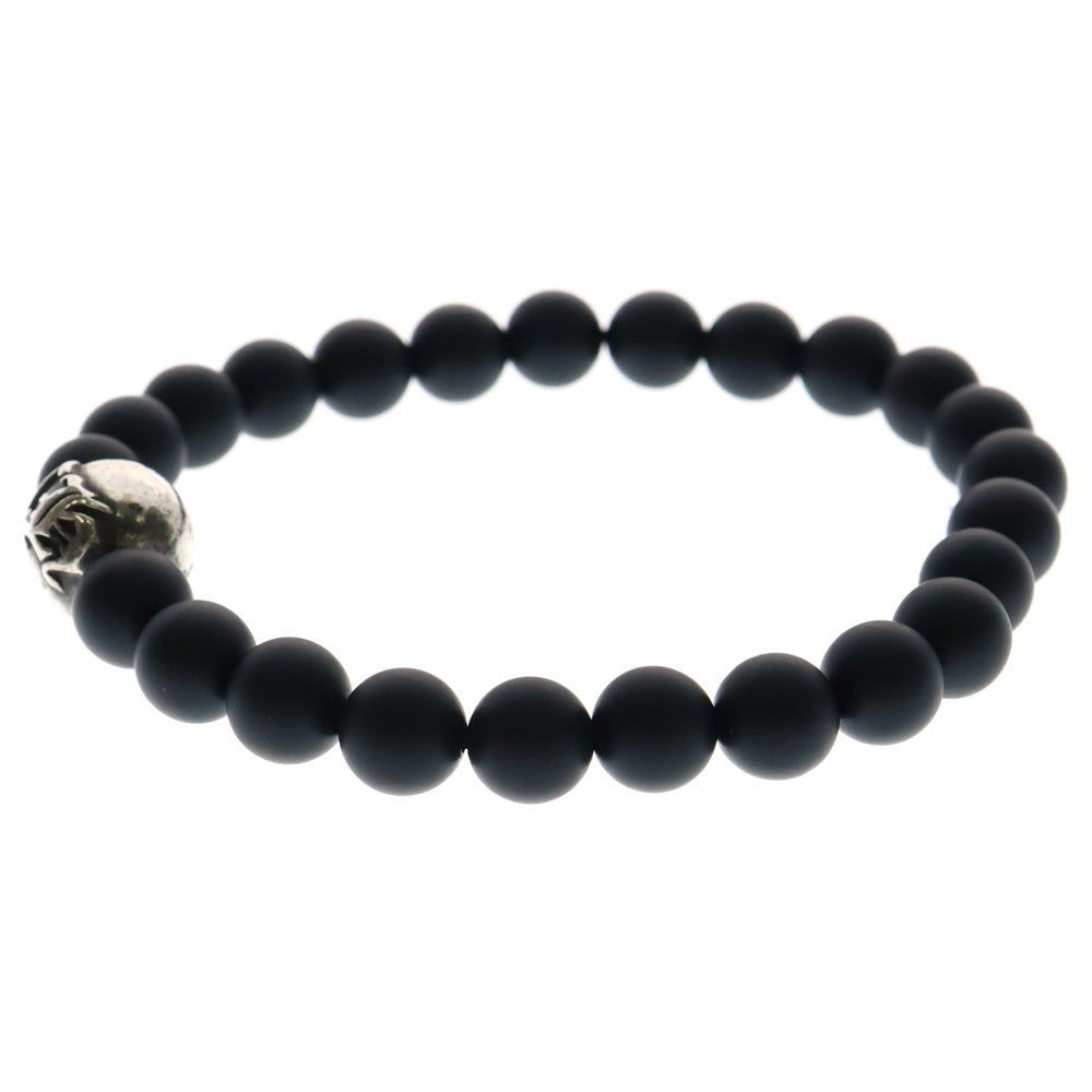 CHROME HEARTS(クロムハーツ) 8mm BEAD ブラックコーラルビーズブレスレット シルバー/ブラック