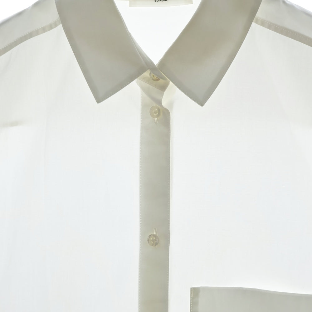 JIL SANDER(ジルサンダー) 22SS ロゴ刺繍 7分袖シャツワンピース レディース ホワイト JSXU600605 WU245500100