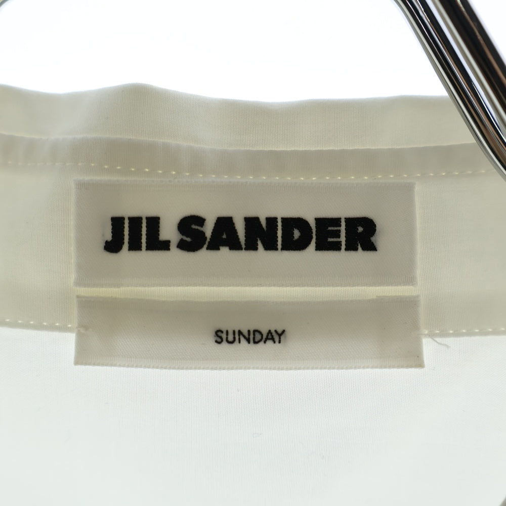 JIL SANDER(ジルサンダー) 22SS ロゴ刺繍 7分袖シャツワンピース レディース ホワイト JSXU600605 WU245500100