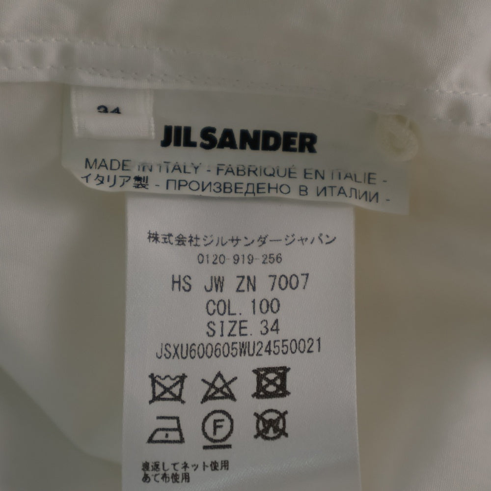 JIL SANDER(ジルサンダー) 22SS ロゴ刺繍 7分袖シャツワンピース レディース ホワイト JSXU600605 WU245500100