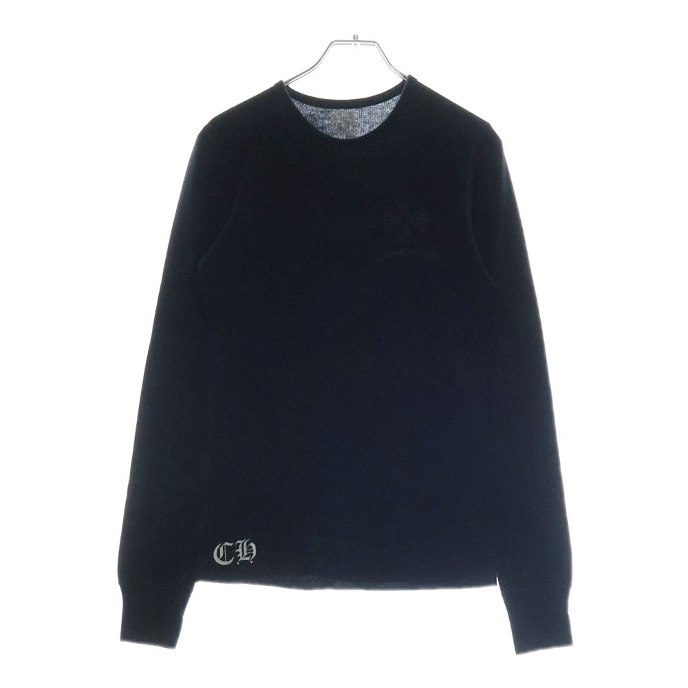 CHROME HEARTS(クロムハーツ) CHプラスプリント サーマル 長袖Tシャツ ロングスリーブカットソー ブラック
