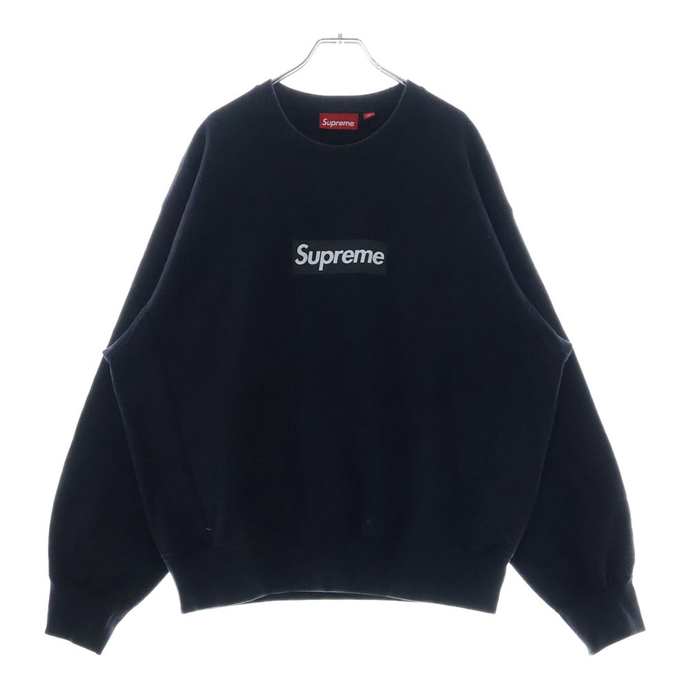 SUPREME(シュプリーム) 25SS Washed Box Logo Crewneck ウォッシュ加工 ボックスロゴ クルーネック トレーナー ブラック