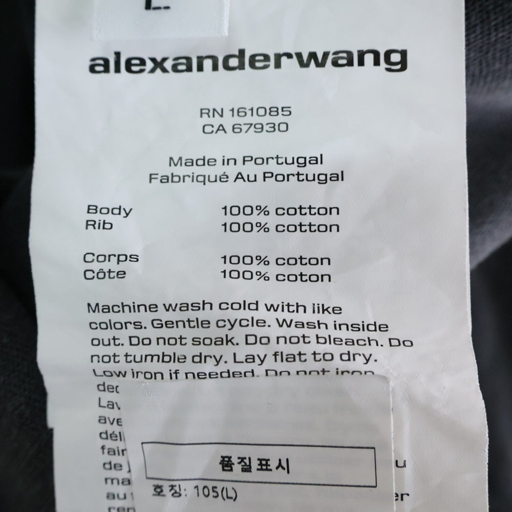 ALEXANDER WANG(アレキサンダーワン) Long Sleeve Polo アッシュ加工 ロングスリーブ ポロシャツ グレー 6CC1251072
