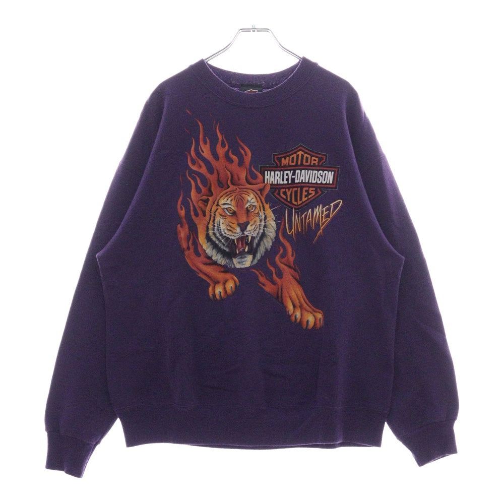 VINTAGE(ヴィンテージ) 90s HARLEY DAVIDSON ハーレーダヴィッドソン クルーネック 長袖スウェット パープル