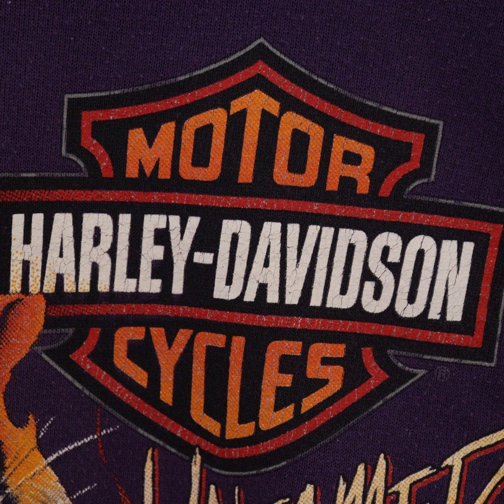 VINTAGE(ヴィンテージ) 90s HARLEY DAVIDSON ハーレーダヴィッドソン クルーネック 長袖スウェット パープル