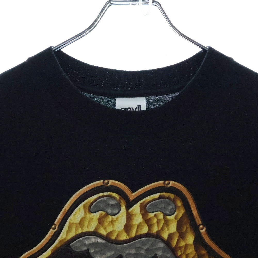 VINTAGE(ヴィンテージ) 90s The Rolling Stones ローリングストーンズ 金ベロ 両面プリント クルーネック 半袖Tシャツ ブラック